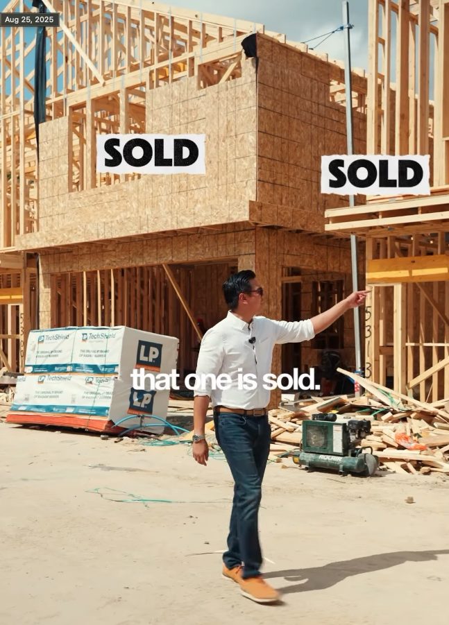 Frame from a fast-paced builder reel